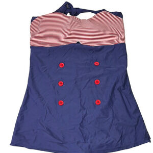 Ekouaer Nautical Striped One-Piece Swimsuit